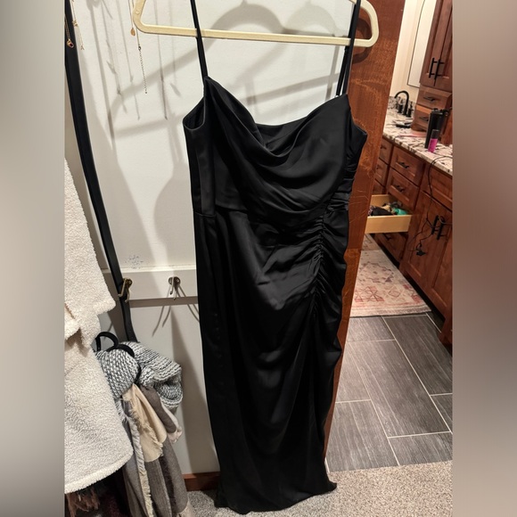 Black Satin Dress - Picture 2 of 3